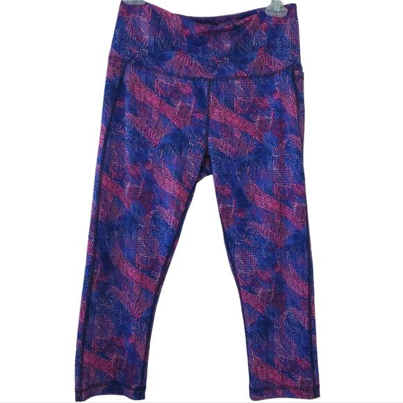 Reebok Pants - Reebok High Rise Crop Leggings Medium Pink Purple Athletic Pants Activewear